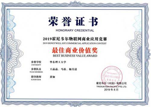 最佳商業(yè)價(jià)值獎(jiǎng)榮譽(yù)證書